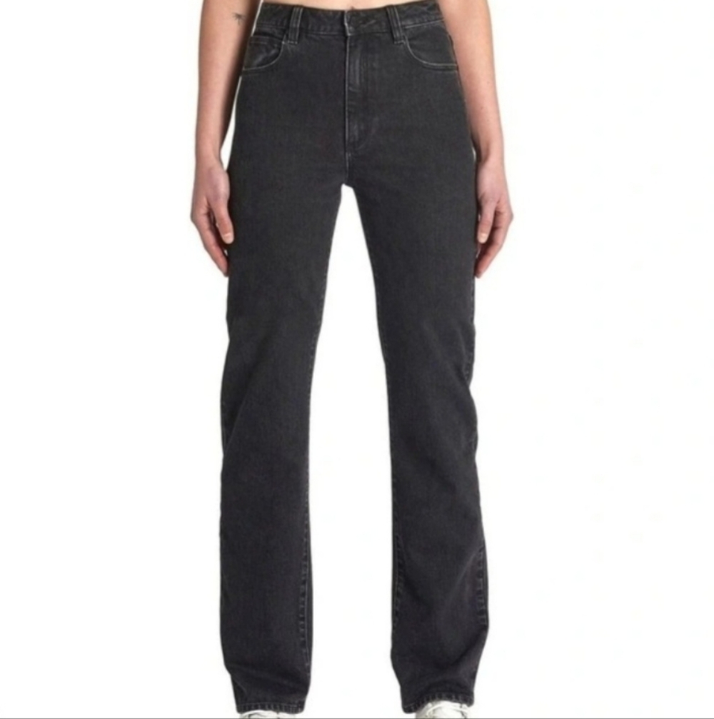 Abrand Size A 94 High Straight Jeans Washed Black Size 24 US 00